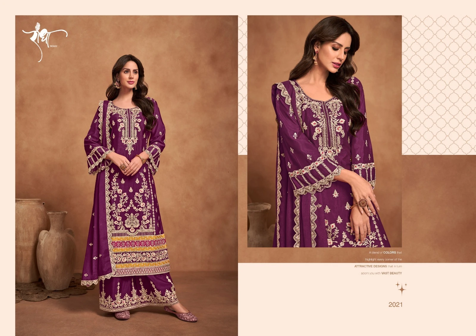 Radha Trendz Rashmi Heavy Chinon Wholesale Designer Salwar Suit Catalog — Wholesale Salwar Suits, MPA wholesale from Surat - Gallery Image 5